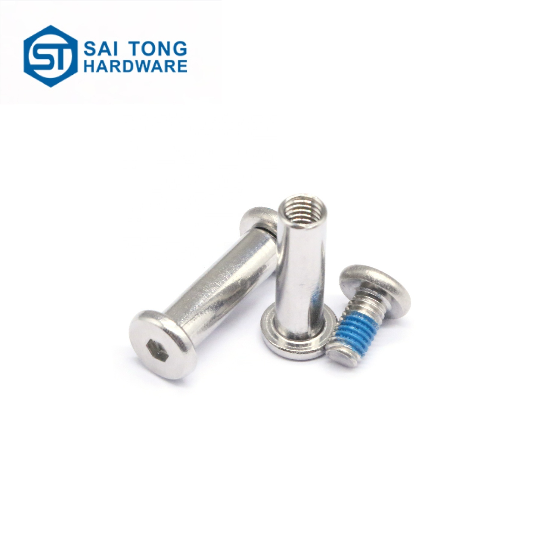 Customized Wholesale 304 Stainless Steel Male and Female Screws Chicago Screws for Fastening