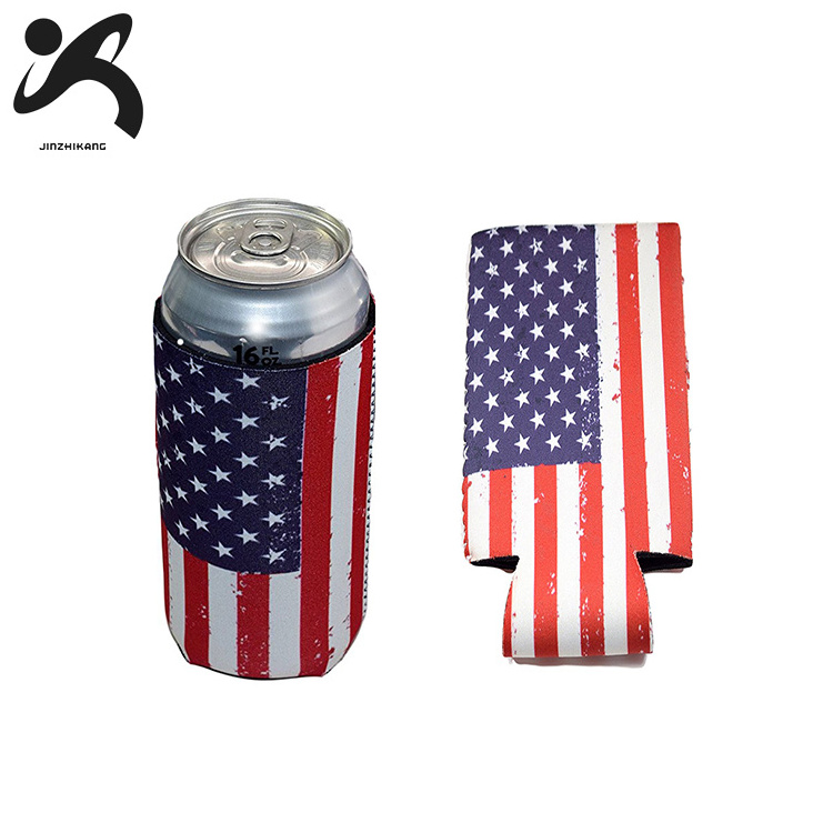 Custom print collapsible 12oz neoprene can beer cooler sleeve coozies