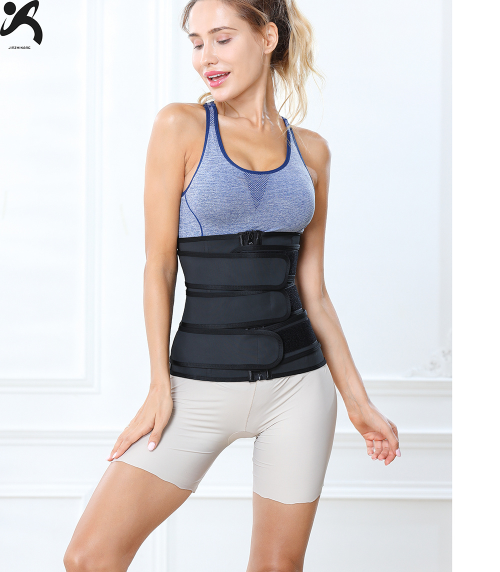 Latex Waist trainer with zip health corsets women double straps waist trainer private label women trimmer belt