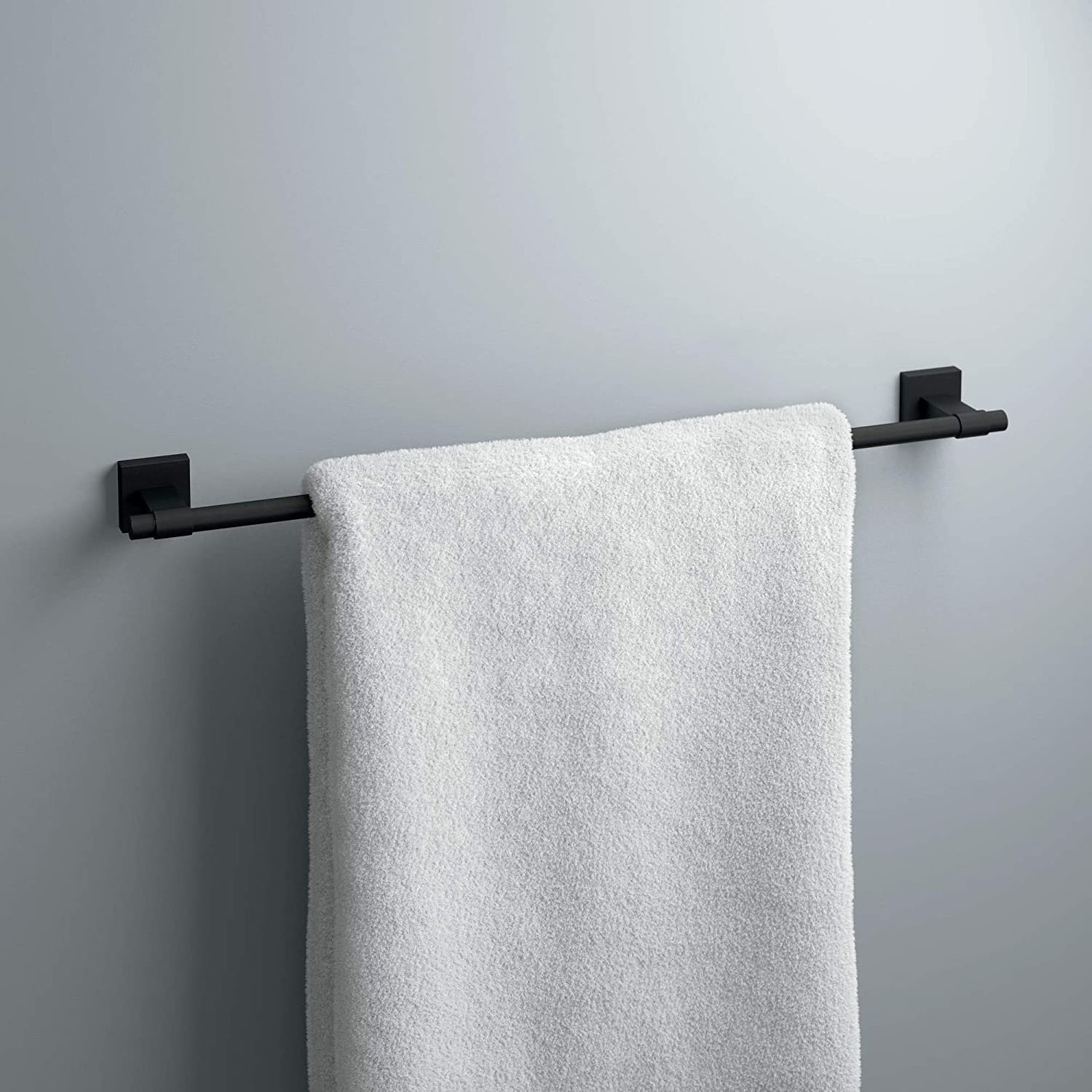 Matte Black Stainless Steel Single Towel Rack with Wall Mounted Towel Rack Toilet Paper Holder for Bathroom black towel bar