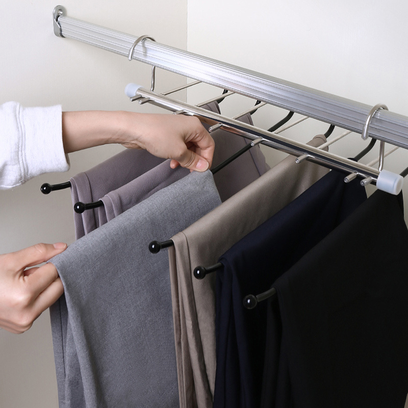 Magic Pants Hangers Space Saving Closet Multiple Layers Multifunctional Uses Rack Organizer Scarves Magic Pant Hanger