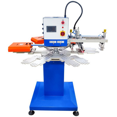 Non Slip Gloves Screen Printing Machine with Double Worktable