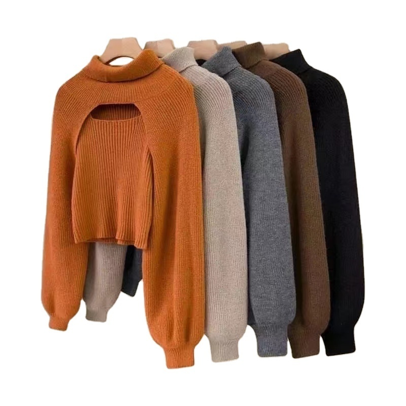 Autumn and winter new fashion turtleneck women's casual pullover knitted top women's sweater