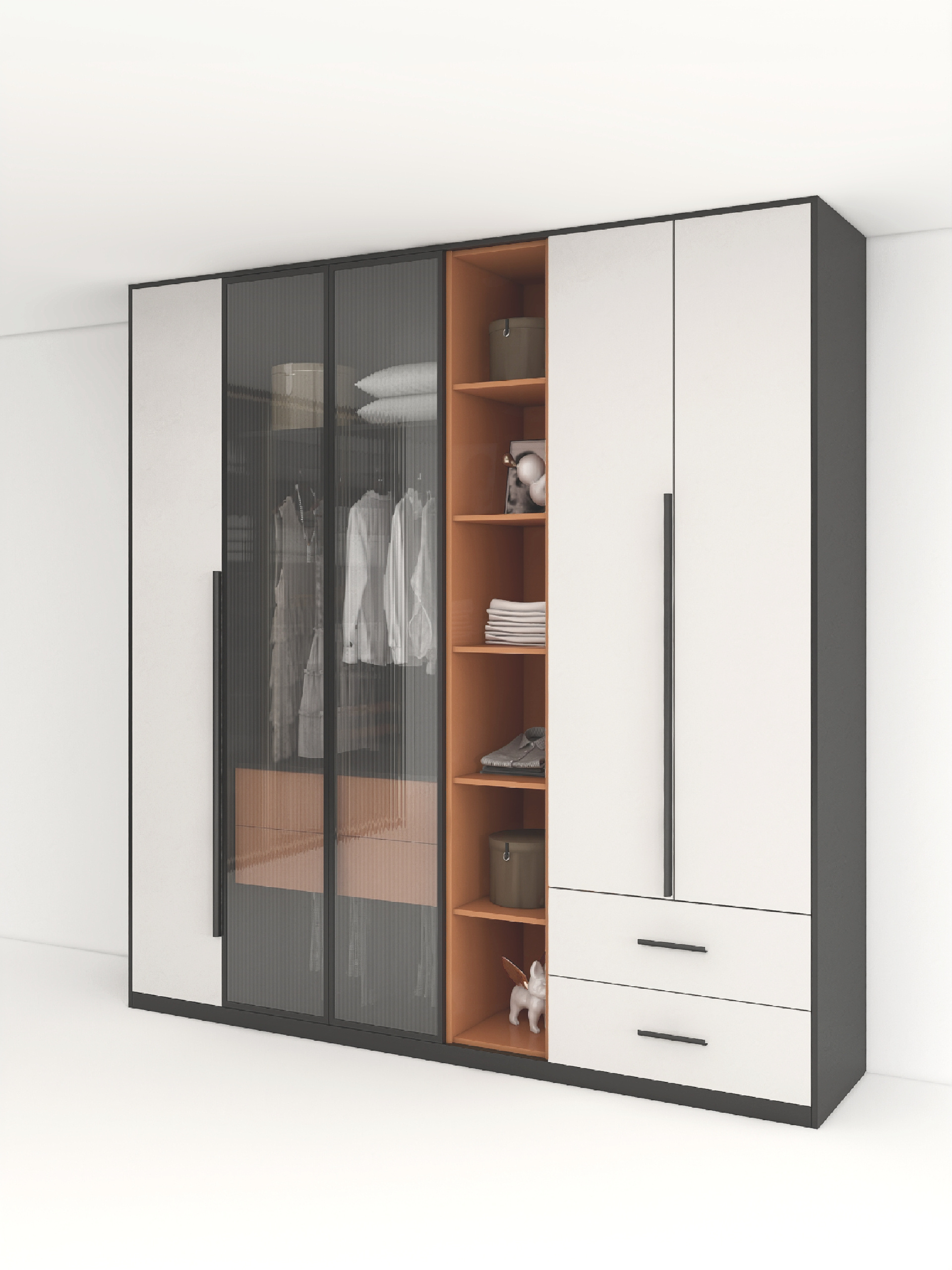 Light Luxury Style Design Factory Supplies Multifunctional Paint Cabinets, 2-door Bedroom, Professional Wardrobe