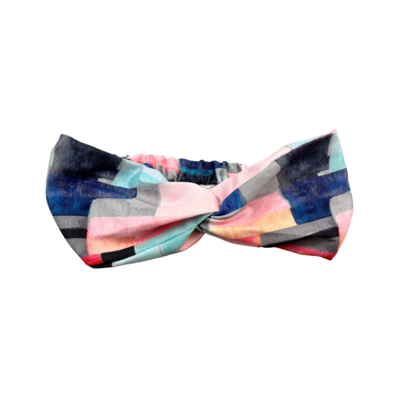 Fashion color printed headband Soft twist elastic headband for girls