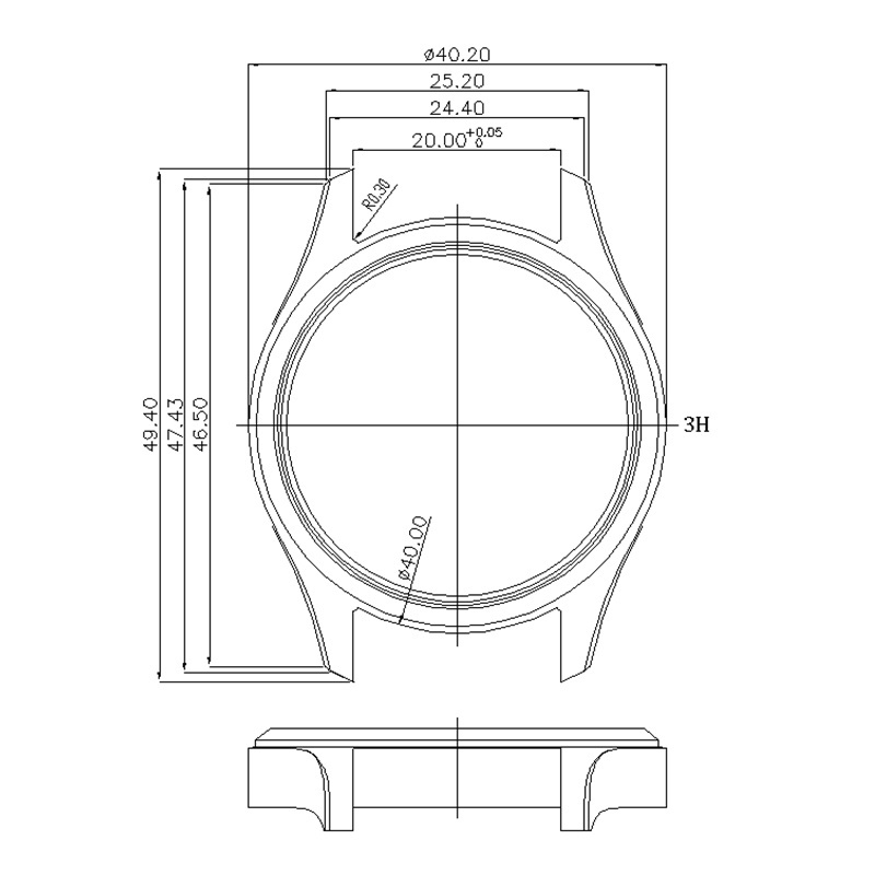 luxury 40mm case 316L stainless steel nh35 watch parts manufacturers For seiko nh34 nh35a nh36 nh38 movement