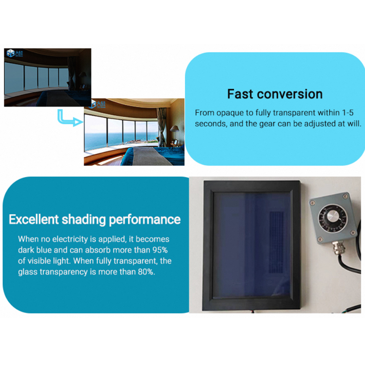 Hot Selling Smart Glass Electric Privacy Security Glass Doors Switchable Smart Dimming Glass