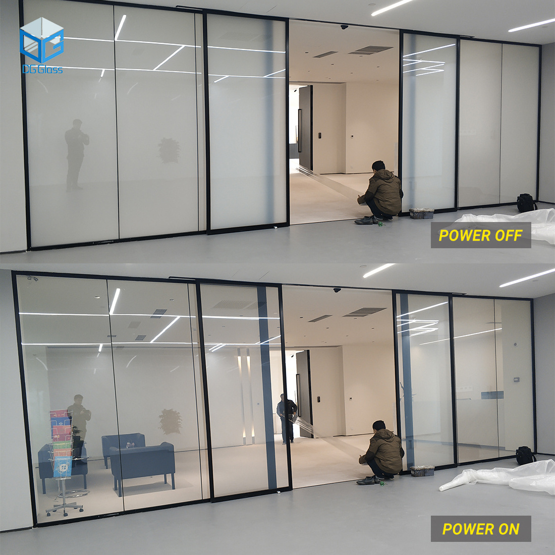 Privacy Protection Magic Glass Film Smart Glass Self Adhesive Smart Glass Film for Jewelry Stores