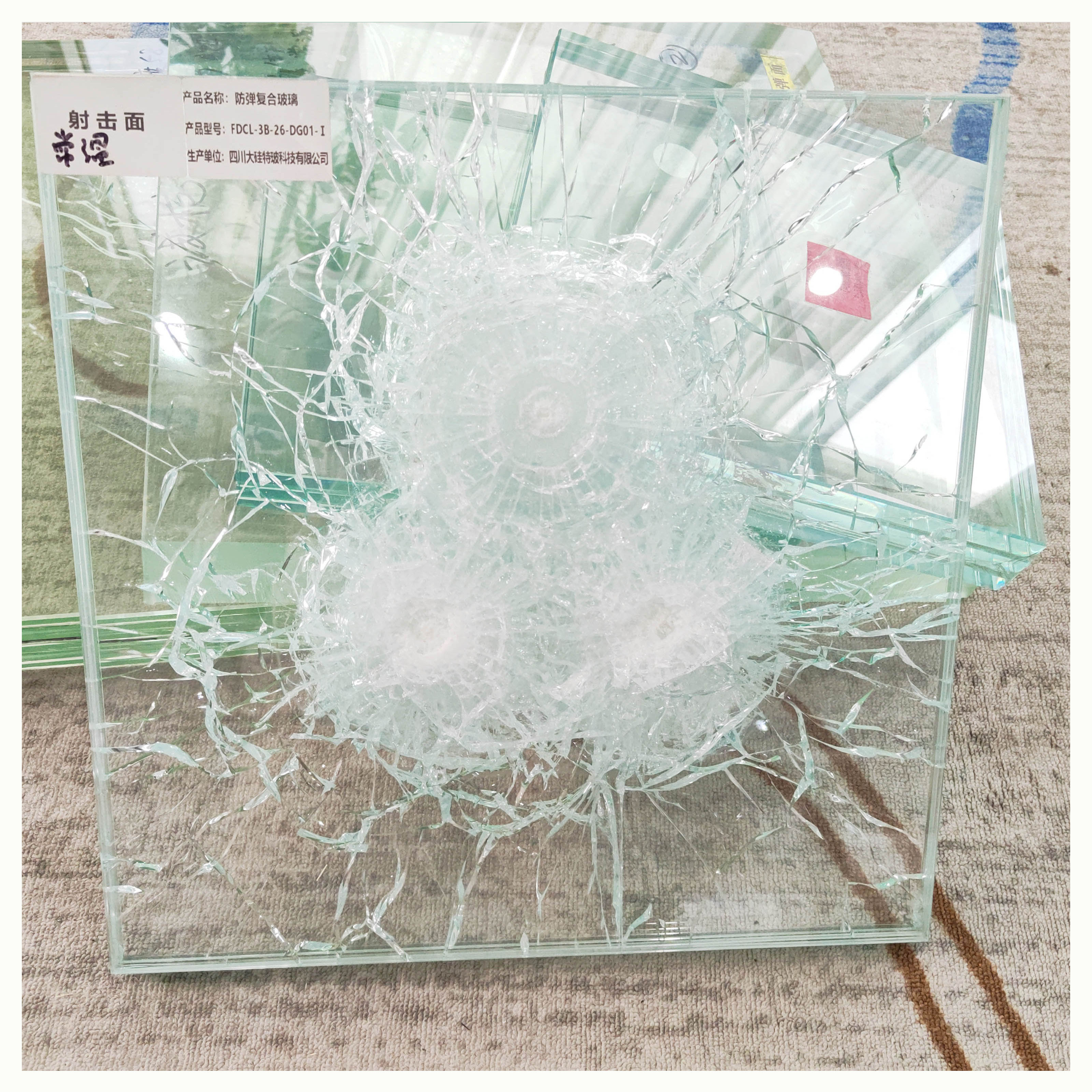 Bulletproof laminated glass panel price for sales high transparency custom safety bullet proof building glass