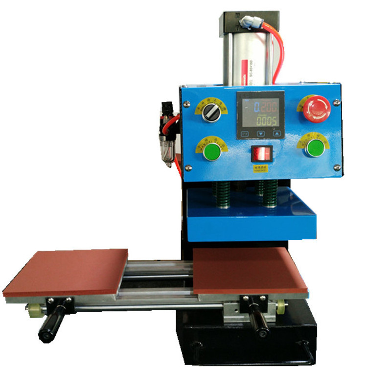 CE certificated MINI pneumatic heat press machine logo leather embossed label printing machine