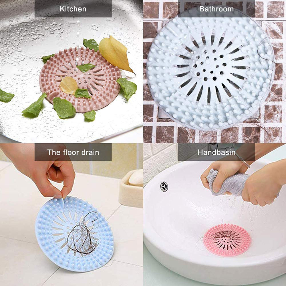 Round Kitchen Sink Strainer Bathroom Shower Bath Stopper Drain Cover Hair Trap Soft Rubber Drain Hair Catcher