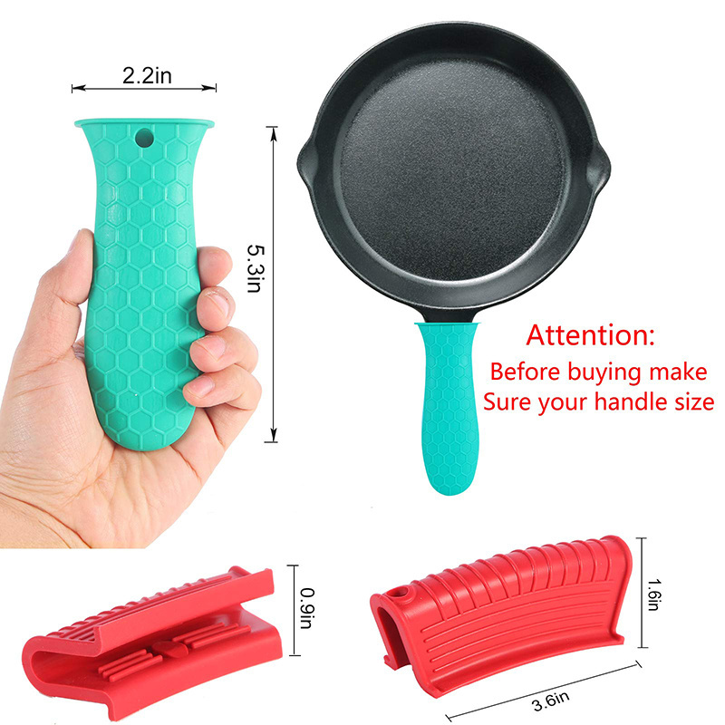 Heat Protecting Non Slip Silicone Handle for Lodge Cast Iron Skillets Silicone Hot Handle for Skillets Pot