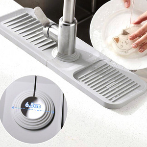 Kitchen Bathbroom Drip Protector Splash Guard Catcher Reusable Silicone Faucet Absorbent Mat For Sink Faucet