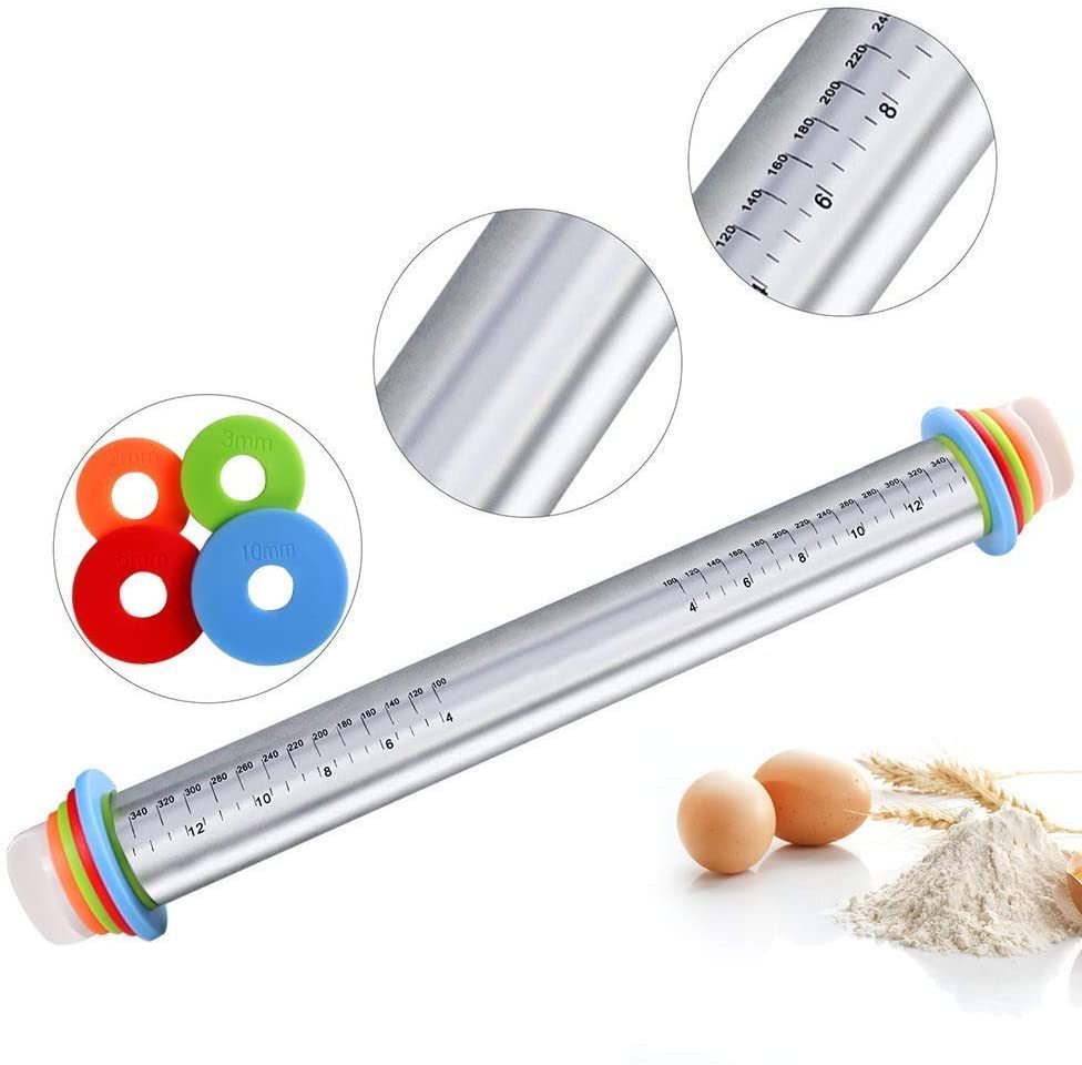 Wholesale Silicone Kneading Pad Rolling Pin Pastry Mat Baking Mat Stainless Steel Adjustable Rolling Pin