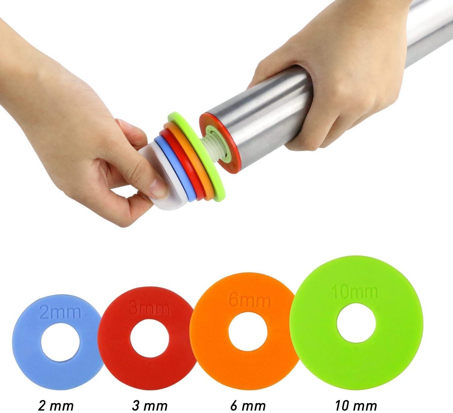 Wholesale Silicone Kneading Pad Rolling Pin Pastry Mat Baking Mat Stainless Steel Adjustable Rolling Pin