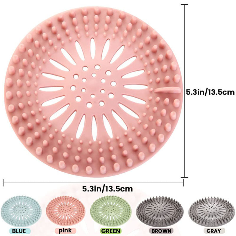 Wholesale Hair Catcher Shower Drain Covers Protector Silicone Hair Stopper Shower Drain Covers for Bathroom Bathtub Kitchen