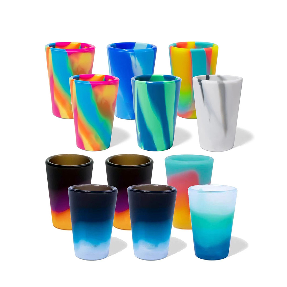 Unbreakable Reusable Silicone Shot-glass Set for Hard Liquor BPA Free Non-toxic Silicon Shot Glasses with Variety Colors