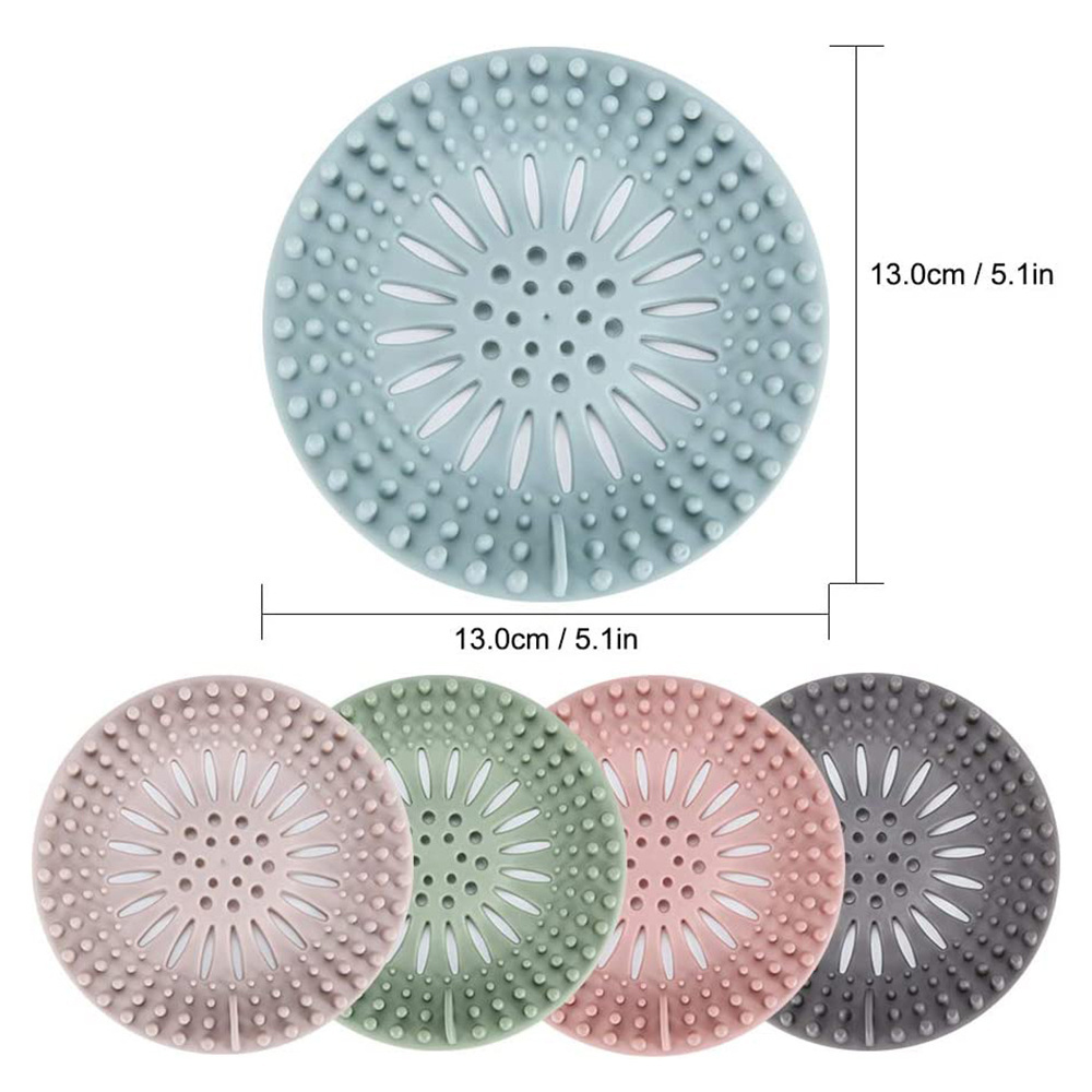 Round Kitchen Sink Strainer Bathroom Shower Bath Stopper Drain Cover Hair Trap Soft Rubber Drain Hair Catcher