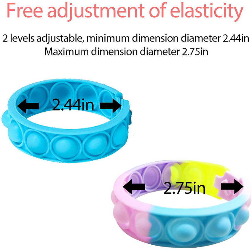 New Portable Stress Relief Wearable Wristband Simple Dimple Fidget Toy Sensory Bracelet Hand Toy for Kids Adults