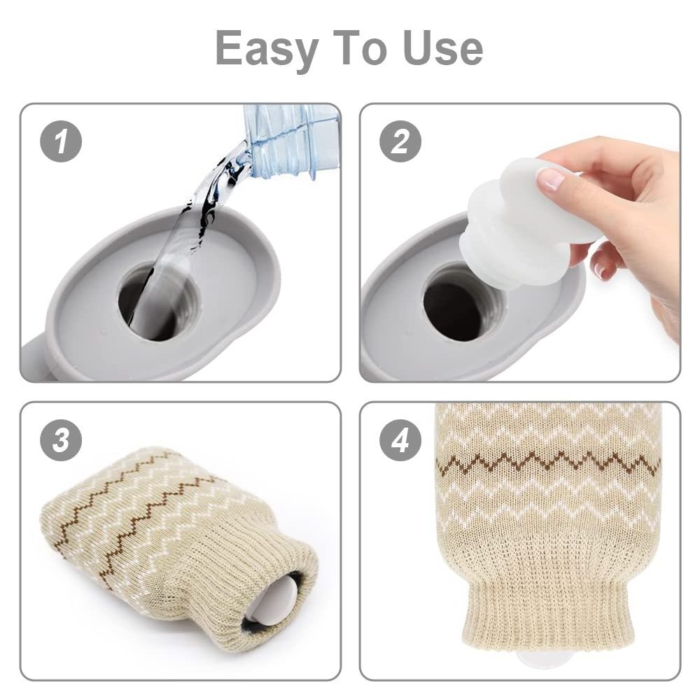 Wholesale Reusable Microwave Safe Silicone Mini Hot Water Bag Bottle With Plush Cover Eco-Friendly Cute Hand Warmer Bag Durable