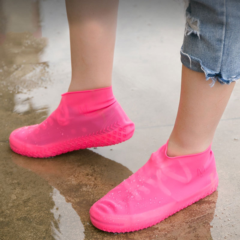 Portable Rubber Boot Reusable Waterproof Rain Shoe Covers Non-Slip Silicone Overshoes Boot Covers Unisex Shoes cover