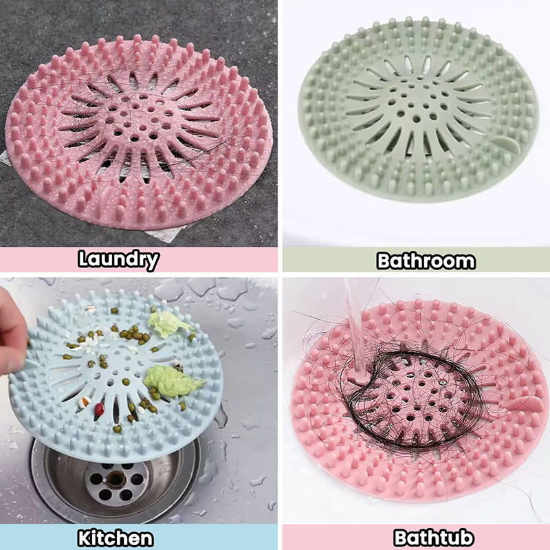 Wholesale Hair Catcher Shower Drain Covers Protector Silicone Hair Stopper Shower Drain Covers for Bathroom Bathtub Kitchen