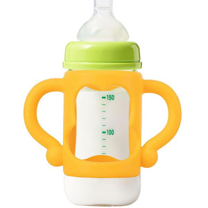 BPA Free Wide Neck Baby Feeding Bottle Handle Grip Bottle Holder Silicone Baby Bottle Handles