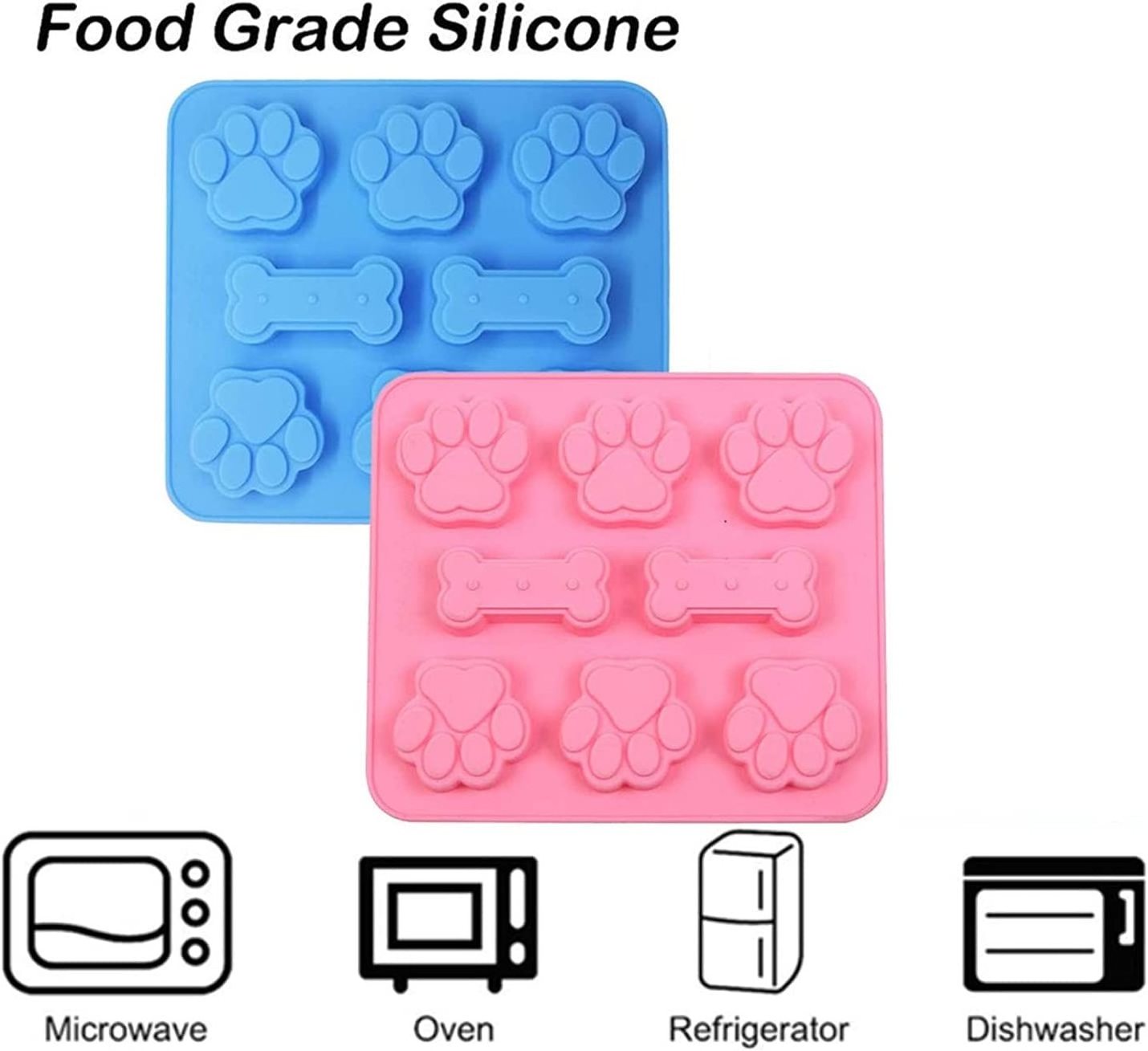 Ice Cubes Chocolate Molds Silicone Molds Puppy Dog Paw Baking Chocolate Dog Bone Silicone Dog Treat Molds