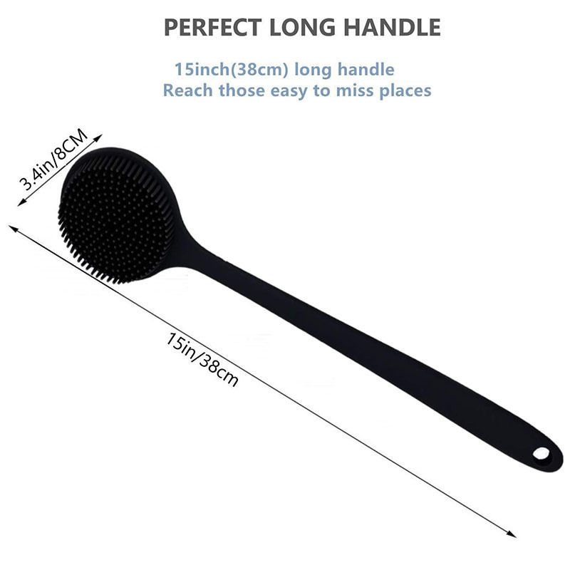 Multifunctional Silicone Rub Massage Bath Brushes Bathroom Cleaning Tools Silicone Bath Body Scrub Brush with Long Handle