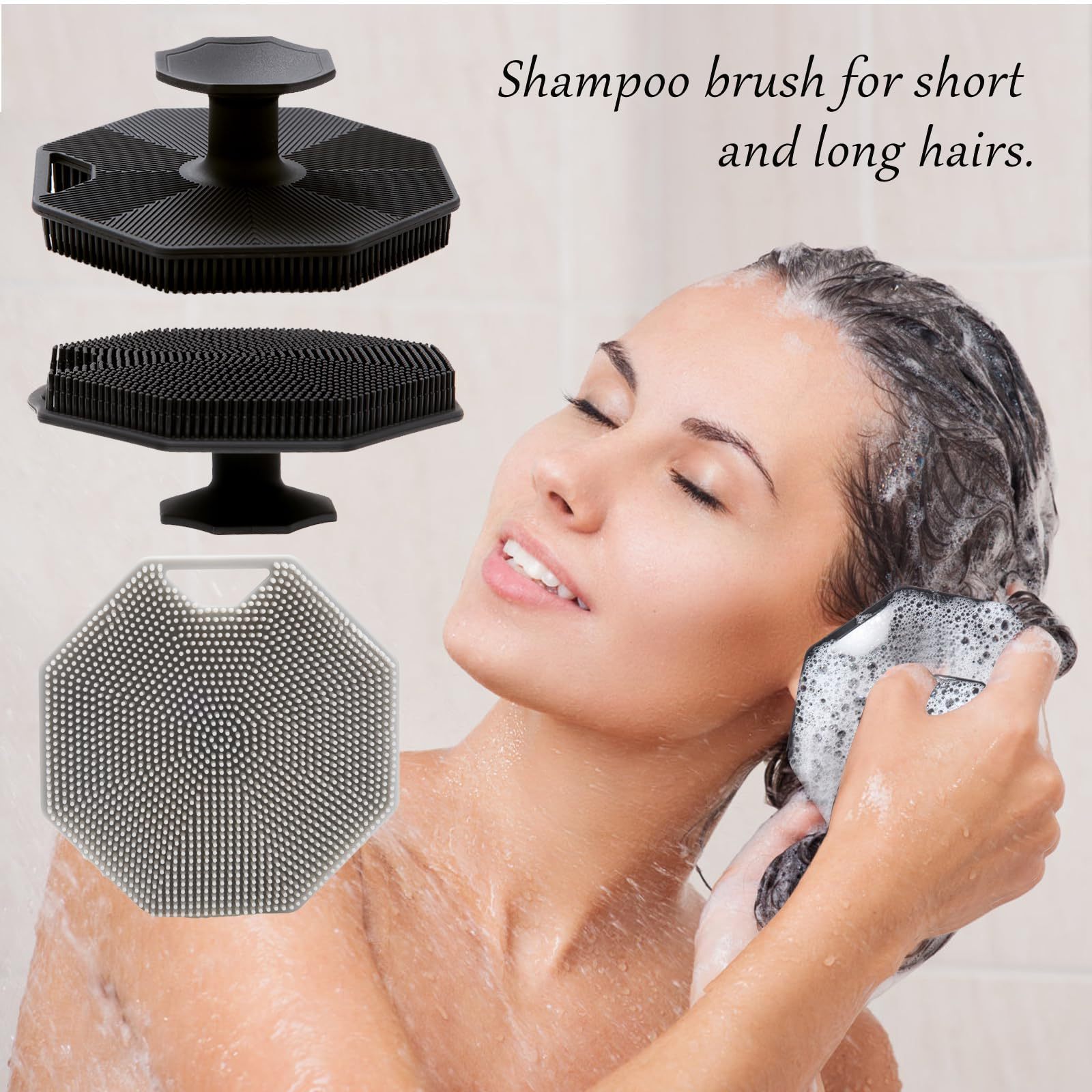 Bathroom Silicone Body Scrubber Shower Exfoliating Scrub Sponge Handheld Shower Cleansing Brush Silicone Massage Bath Brush