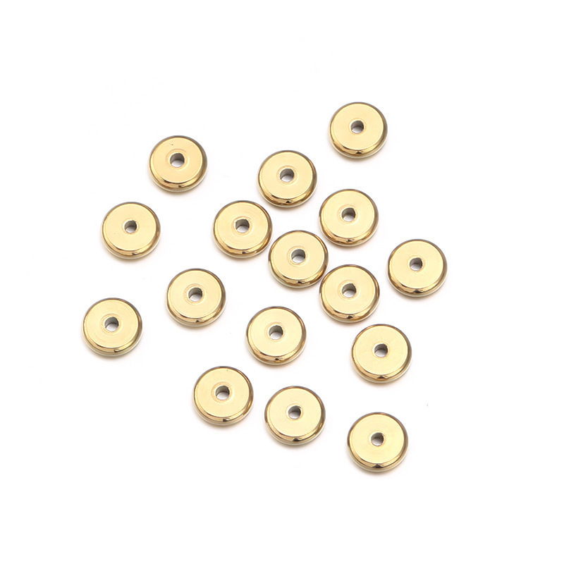 High Polished Flat Round Spacer Beads 304 Stainless Steel Disc Slices Beads Jewelry Metal Spacers for Bracelet Making