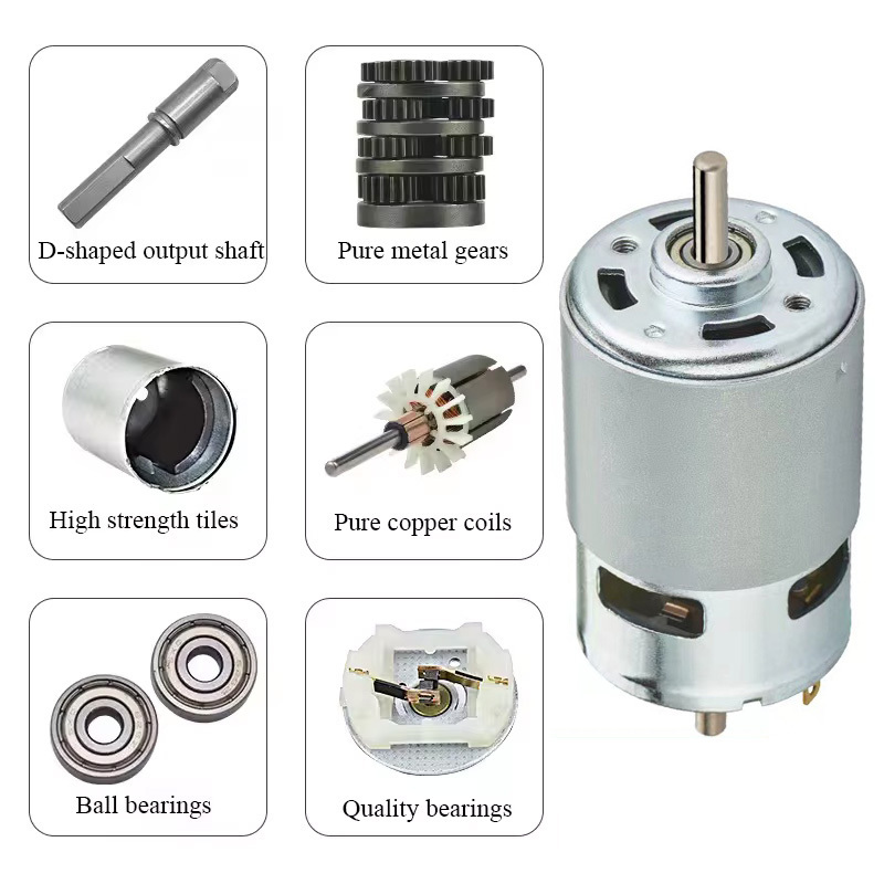 Double Ball Bearing Electric Brush Brushless DC Motor Customized Large Torque High Speed 42mm 775 12v 24v 20000rpm