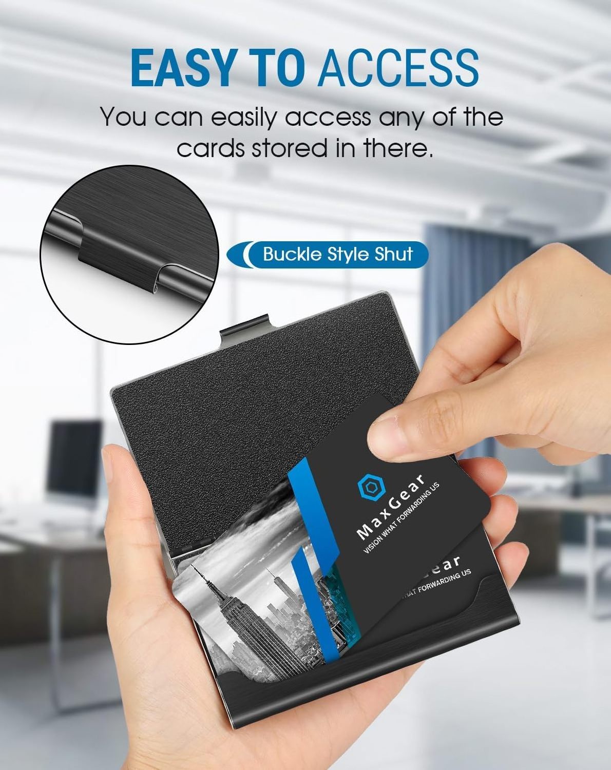 Business Card Holder, Metal Card Holders for Men  Women, Slim Business Card Case Wallet Professional Stainless Steel Business