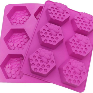 6 Cavity 3D Bee Soap Molds for Homemade Soap Bath Bombs Shower Steamer Lotion Bars Chocolate Candy