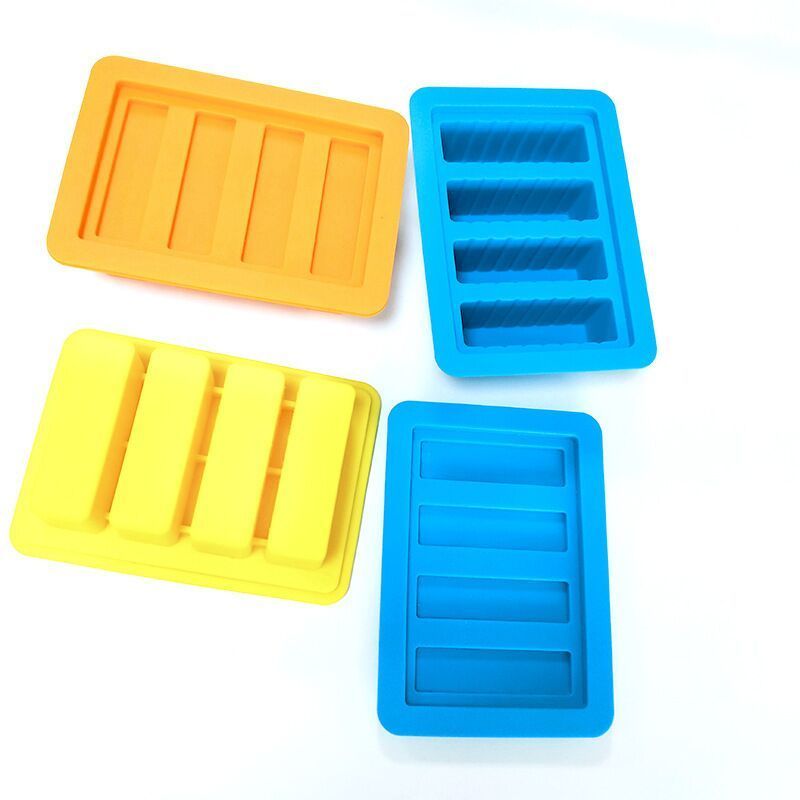 Silicone Butter Maker with Lid Storage Jar Large 4 Cavities Rectangle Container Butter Silicone Tray Mold