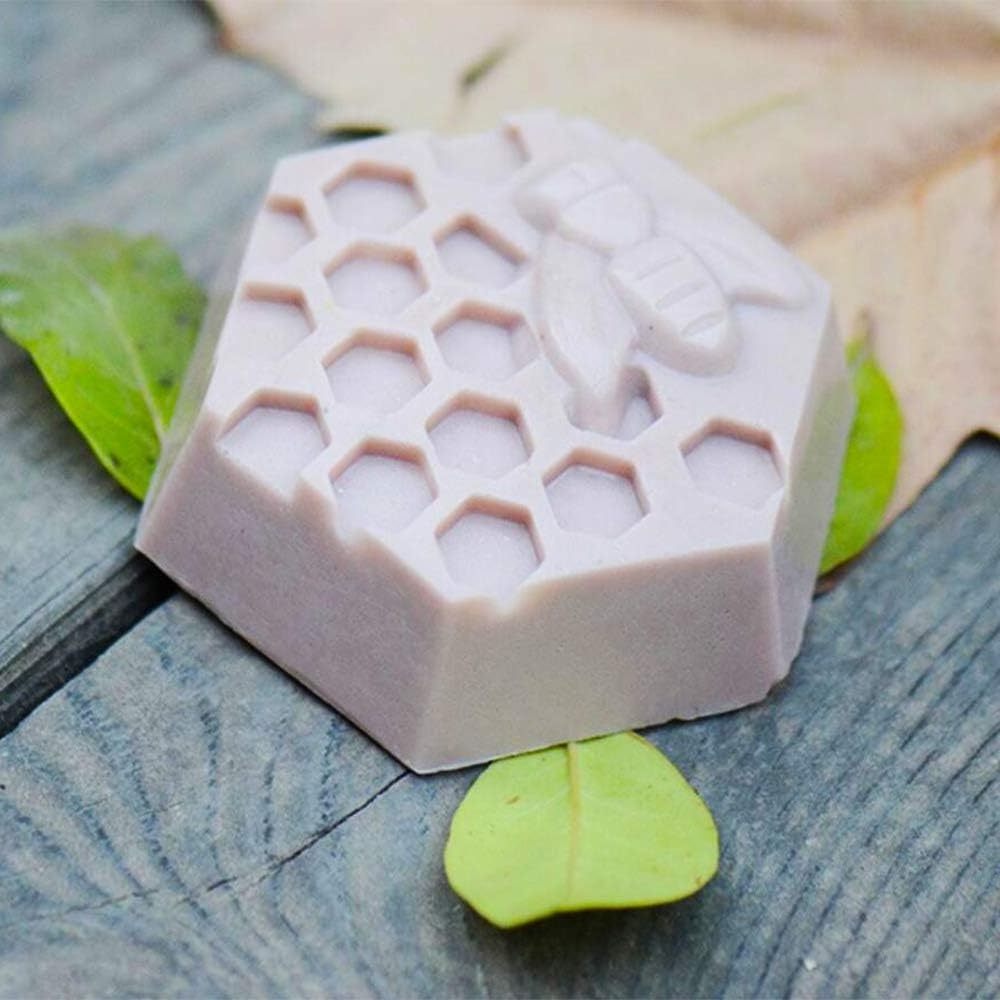 6 Cavity 3D Bee Soap Molds for Homemade Soap Bath Bombs Shower Steamer Lotion Bars Chocolate Candy