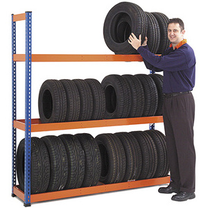 Metal warehouse rack industrial racking 500kg rack system 4 layer long span racking system for tires adjustable shelf