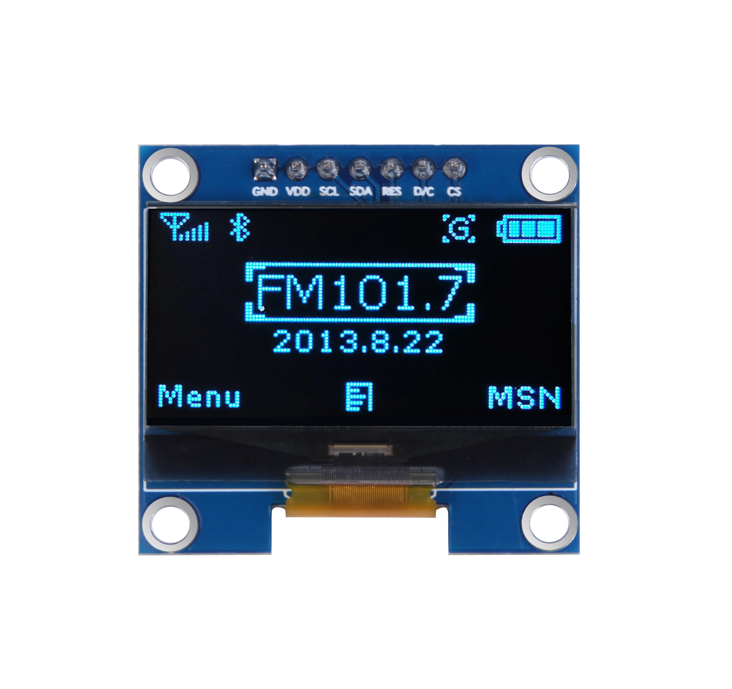 0.96 inch 128x64 OLED Display with 7 Pins PCB with PCB Arduino Board SMT32 White Blue Color Mono OLED