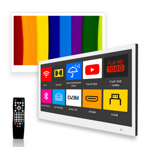 22 inches White Finish Waterproof Bathroom Android 11 LED TV for Spa