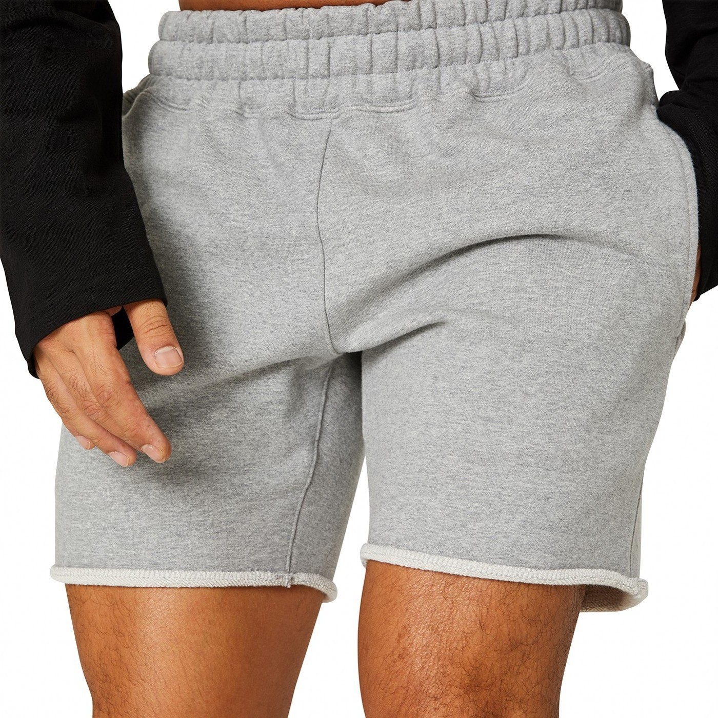 Wholesale Cotton-polyester Blend Men Blank Jogger Running Sweat Shorts Custom Logo Breathable Gym Fleece Workout Shorts