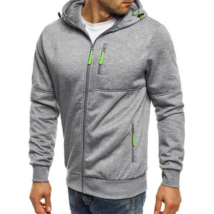 Thin Fleece Hooded Sweatshirts With Zipper Pockets Gym Zip Up Sports Blank Sublimation Fitness Hoodies Men