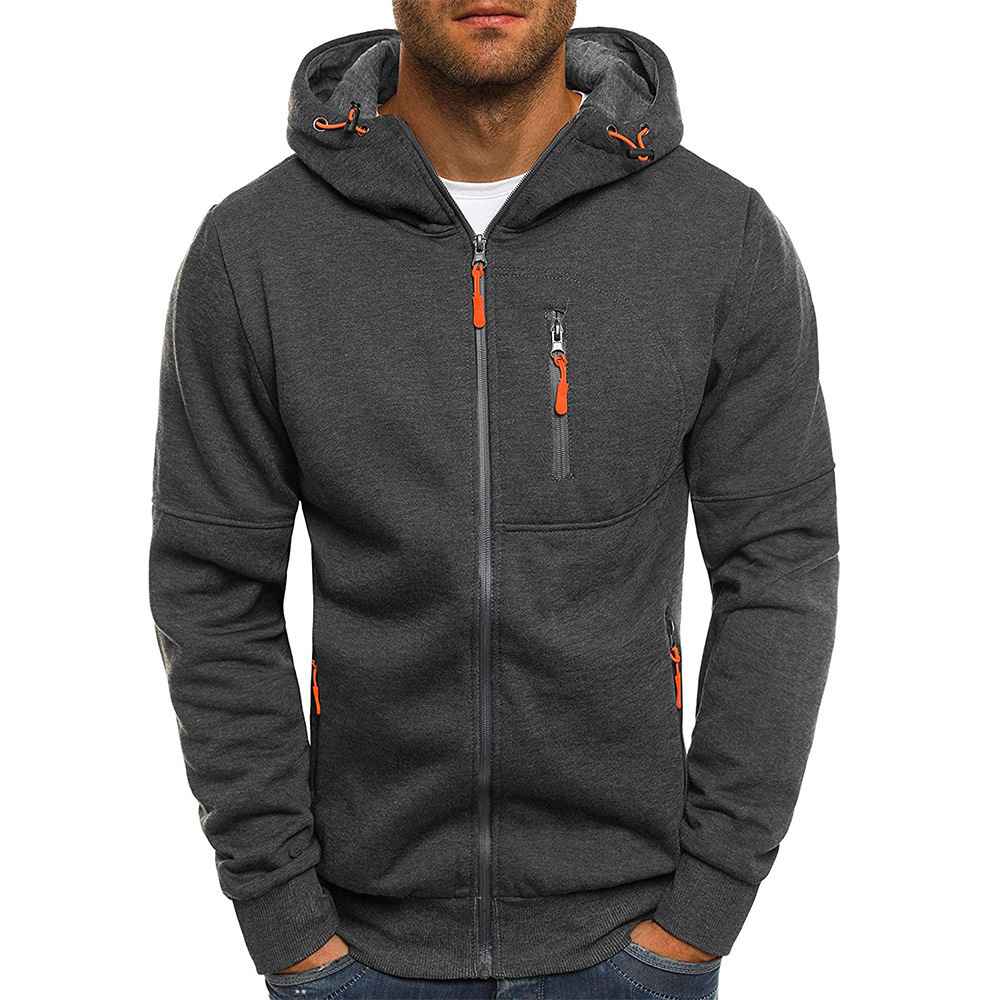 Thin Fleece Hooded Sweatshirts With Zipper Pockets Gym Zip Up Sports Blank Sublimation Fitness Hoodies Men