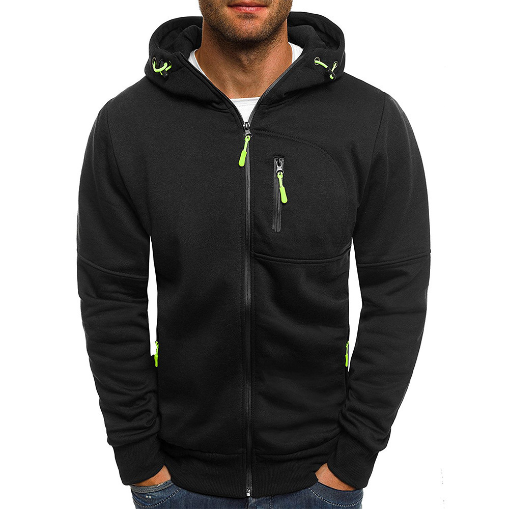 Thin Fleece Hooded Sweatshirts With Zipper Pockets Gym Zip Up Sports Blank Sublimation Fitness Hoodies Men