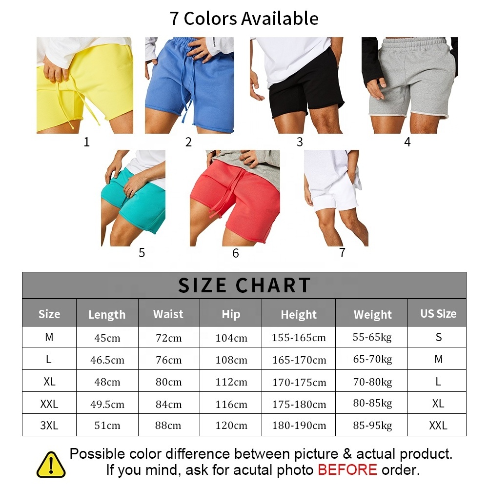 Wholesale Cotton-polyester Blend Men Blank Jogger Running Sweat Shorts Custom Logo Breathable Gym Fleece Workout Shorts