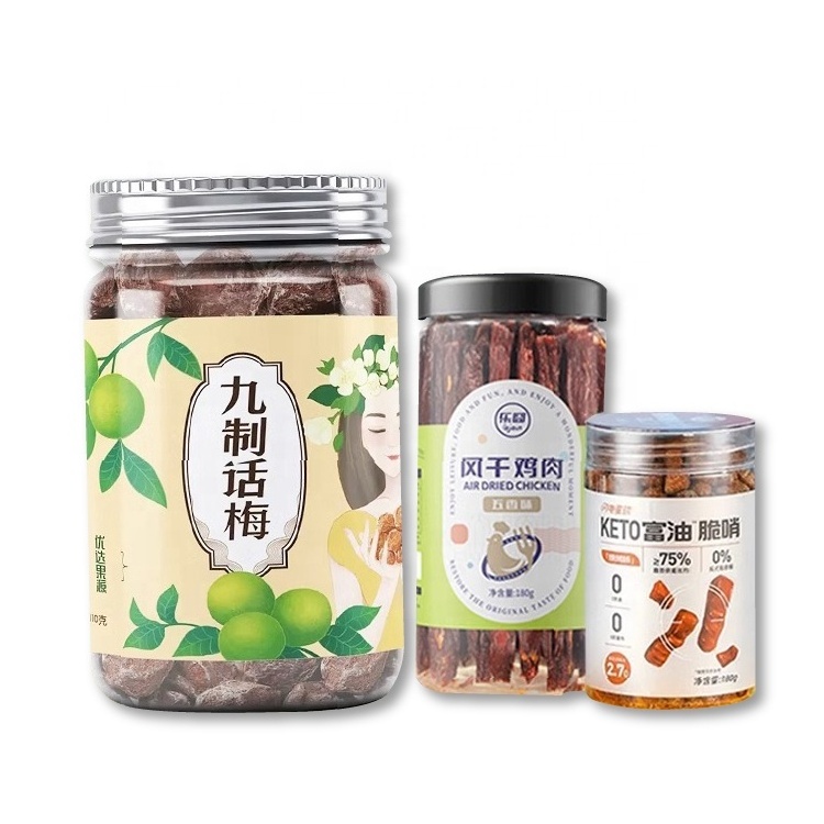 LOW MOQ Rolled Packing Dried Fruit Meat Nuts Snacks Stickers Label for Plastic Jar Canned Food Sticker