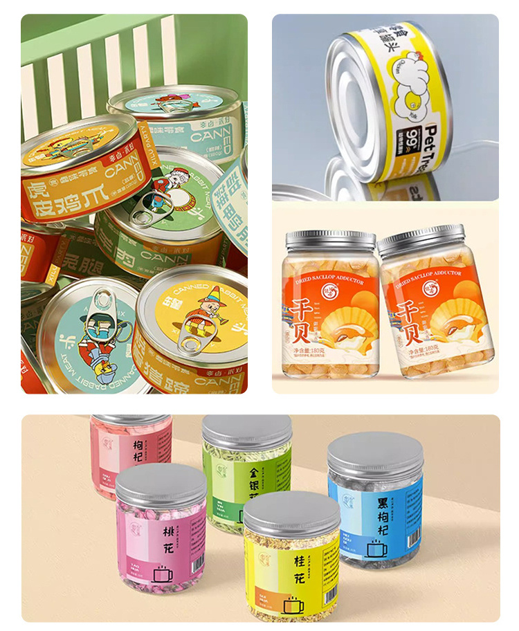 LOW MOQ Rolled Packing Dried Fruit Meat Nuts Snacks Stickers Label for Plastic Jar Canned Food Sticker