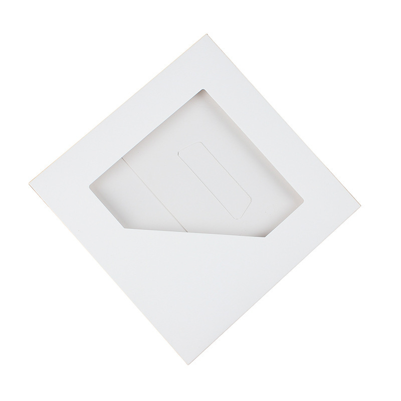 In Stock 15.5x15.5cm Blank Windowed White Handkerchief Silk Scarf Packaging Paper Box