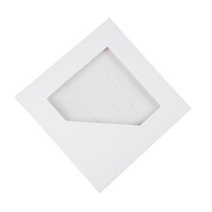 In Stock 15.5x15.5cm Blank Windowed White Handkerchief Silk Scarf Packaging Paper Box