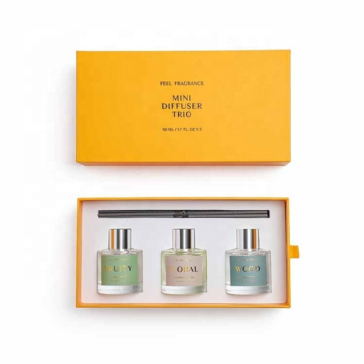 Luxury Drawer Match Box Style Gift Box with EVA Tray Packaging for Reed Diffuser Scented Candle Essential Oil Box Packaging