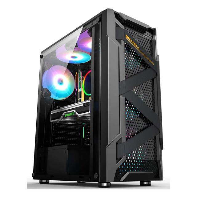 SPCC Black Coating ATX/M-ATX/ITX Computer Case Rgb Special Offer 0.5mm Fan Chassis Size 300*210*440mm Desktop OEM Micro ATX 1PCS